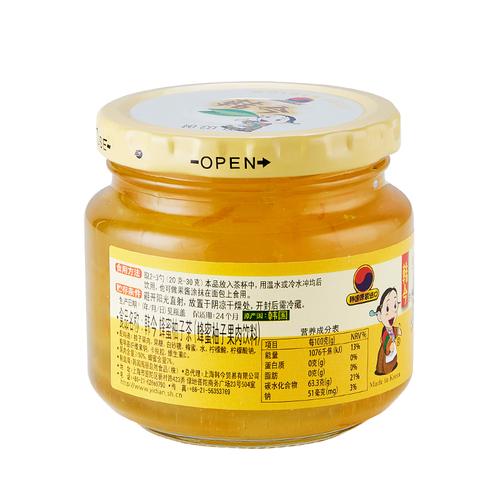 韩今蜂蜜柚子茶300g冲调饮品饮料果实茶水果茶蜜炼果酱冲饮